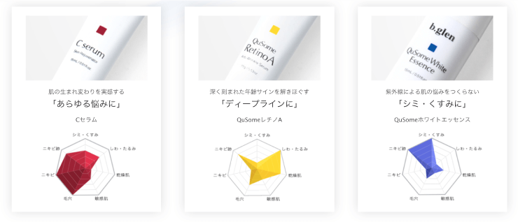 美容液が3種類あるb.glen(ビーグレン)の公式サイト